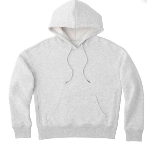 Member's Mark Women's Long Sleeve Relaxed Fit Fleece Hoodie - Light Grey Heather - Picture 4 of 7